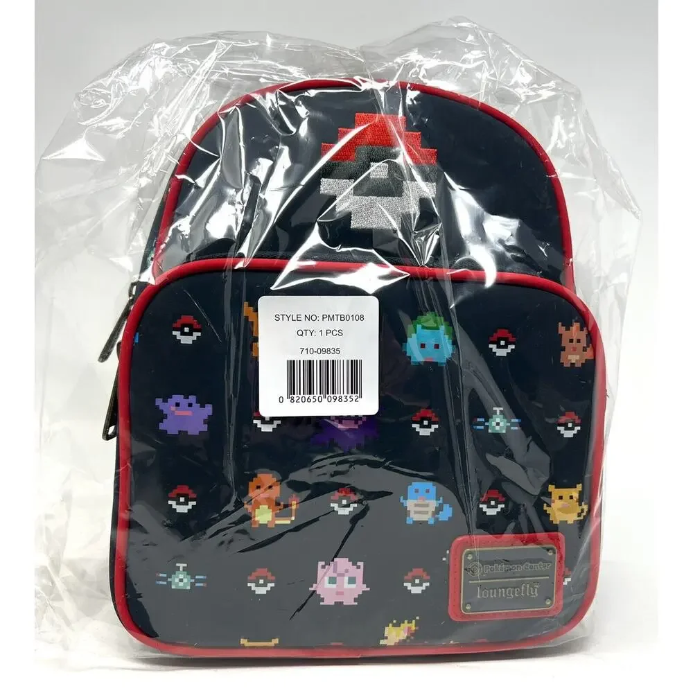 Loungefly Pokemon Mini Backpack Bag Embroidered Poke Ball NWT Pixelated Art 2021